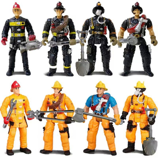 KEYUM fireman figures 4-inch poseable heroes for classroom decor and pretend play.