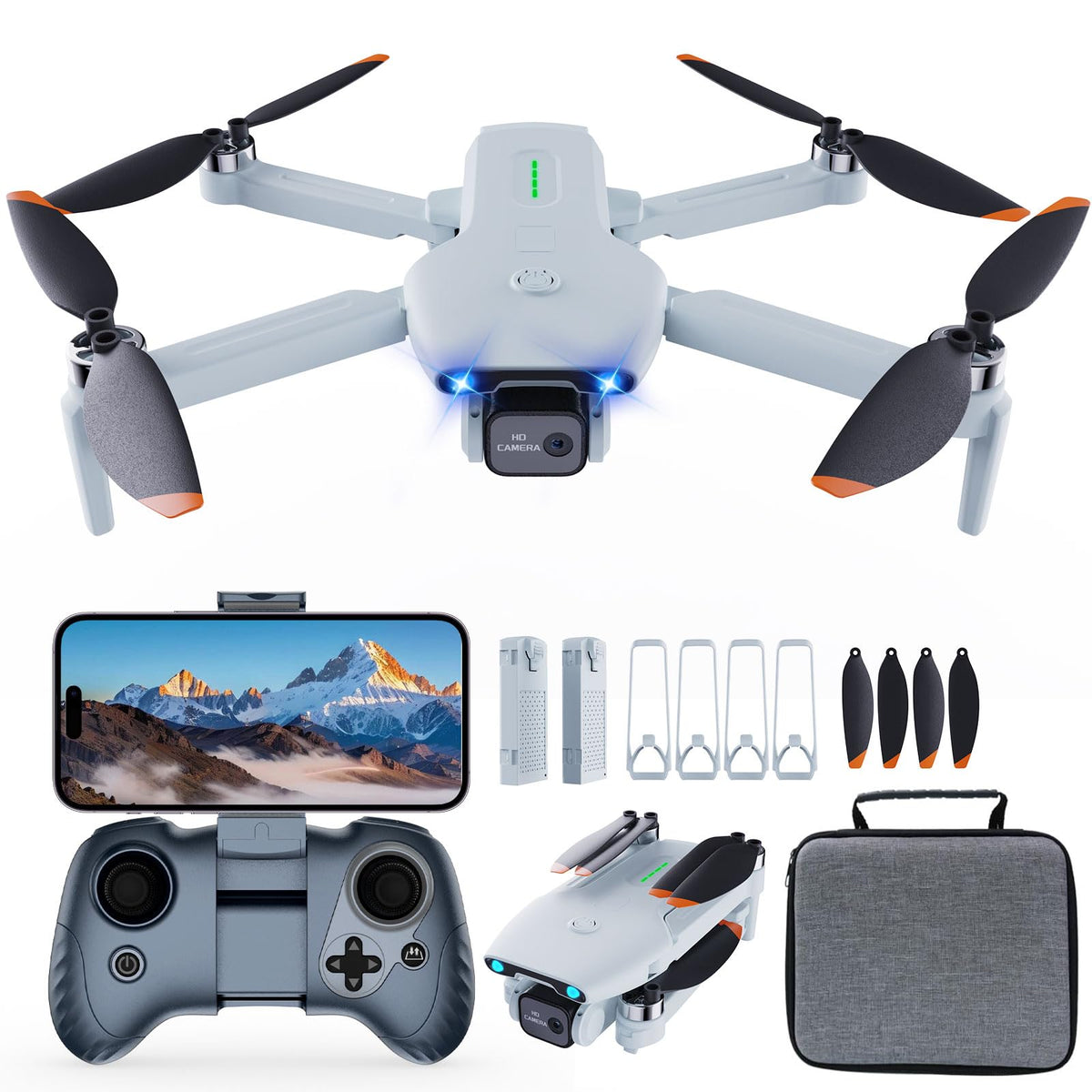 KGF drone 1080p camera captures crisp aerial photos and videos.