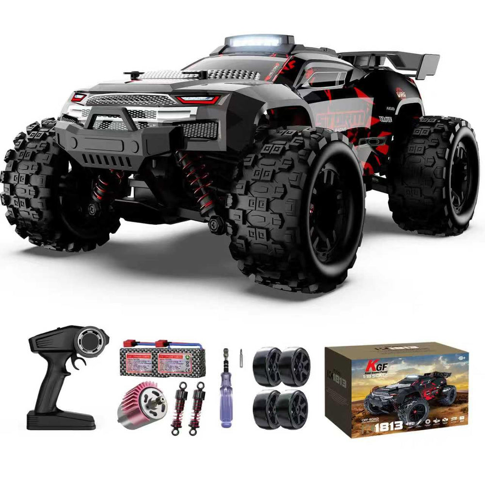 KGF remote control car 1:18 PVC body protects internals.
