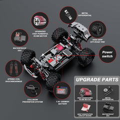 KGF remote control car 1:18 racing tires deliver strong traction.