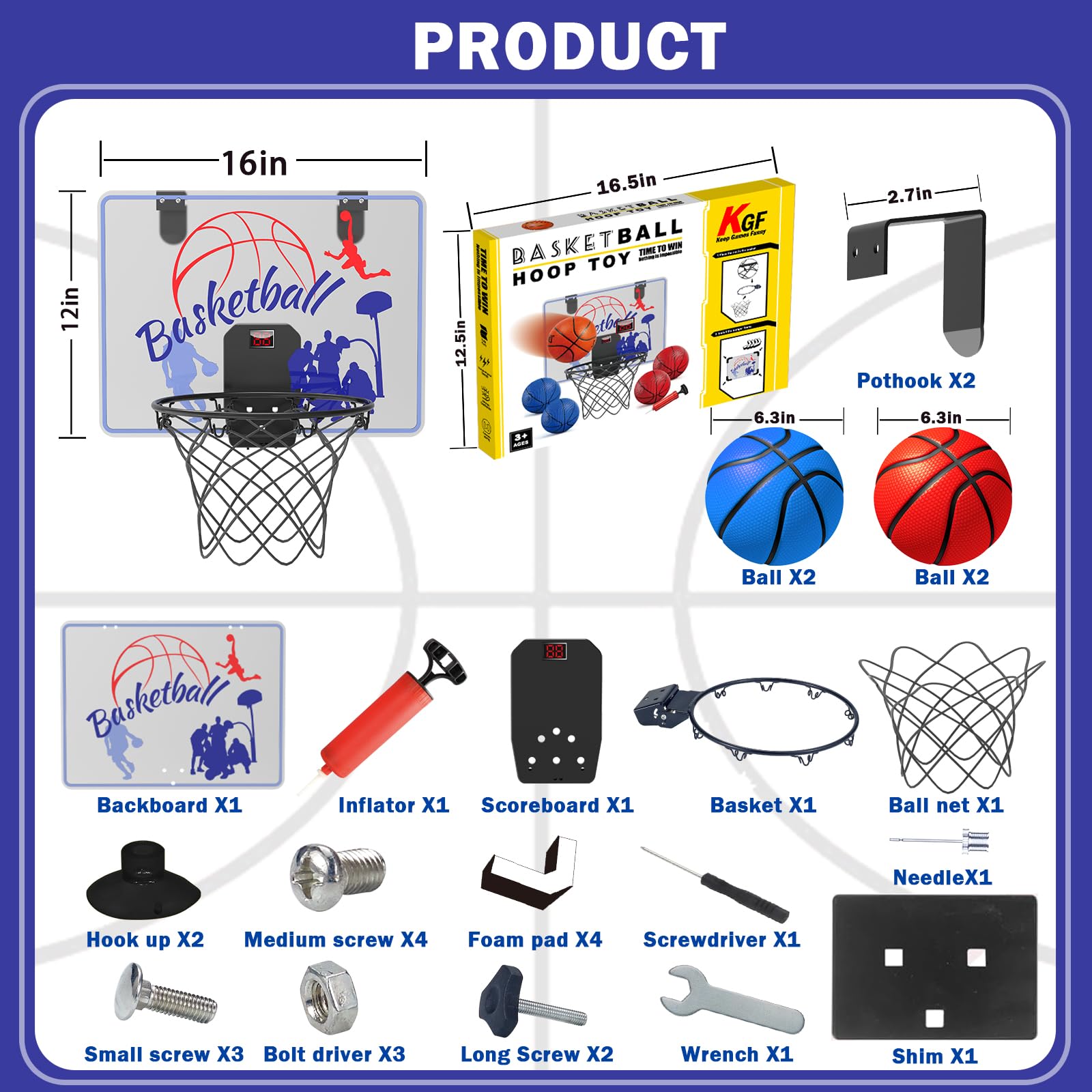 KGF ready-to-play pack includes balls and pump for instant fun.