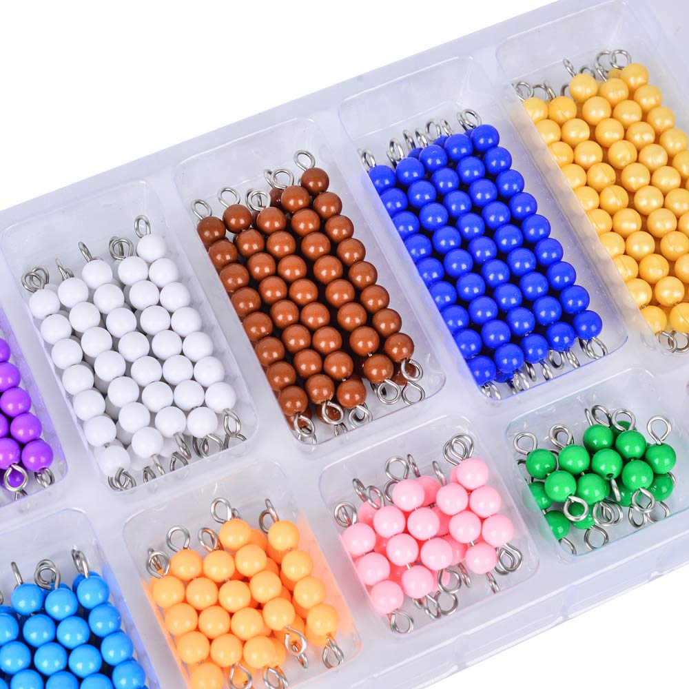Close-up of Kghios bead chains aiding fine motor skills in toddlers