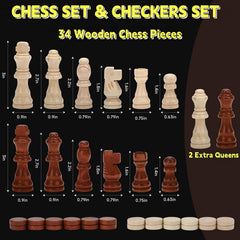 Kiapeak checkers set included for versatile play