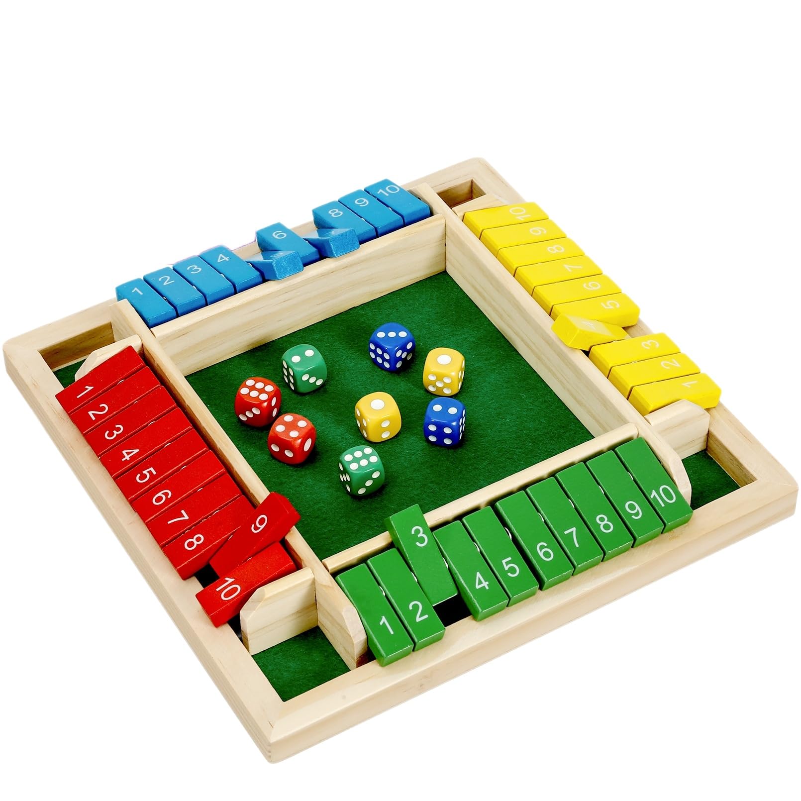 Kiapeak Shut The Box box and dice ready for family night