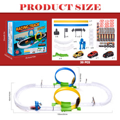 Kiapeak track sections showing 2 loop action for continuous racing