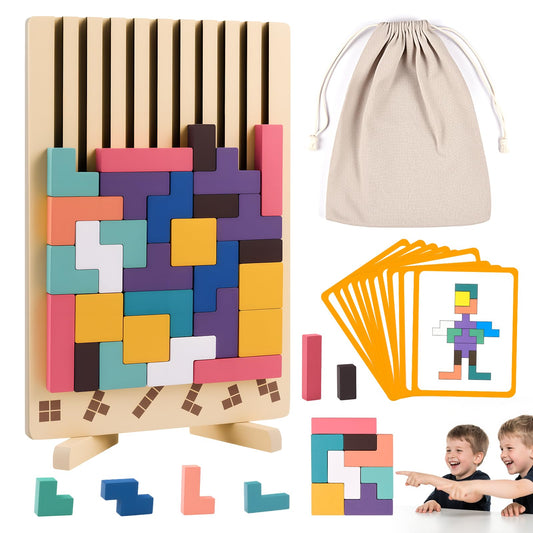 Kiapeak wooden stacking puzzle toy assembly inviting hands-on problem solving.