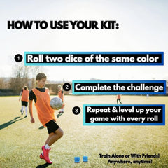 KickCubez footwork dice exercise guides precise touches and movement.