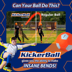 Kickerball aerodynamic-panel design improves control and durable performance during games.