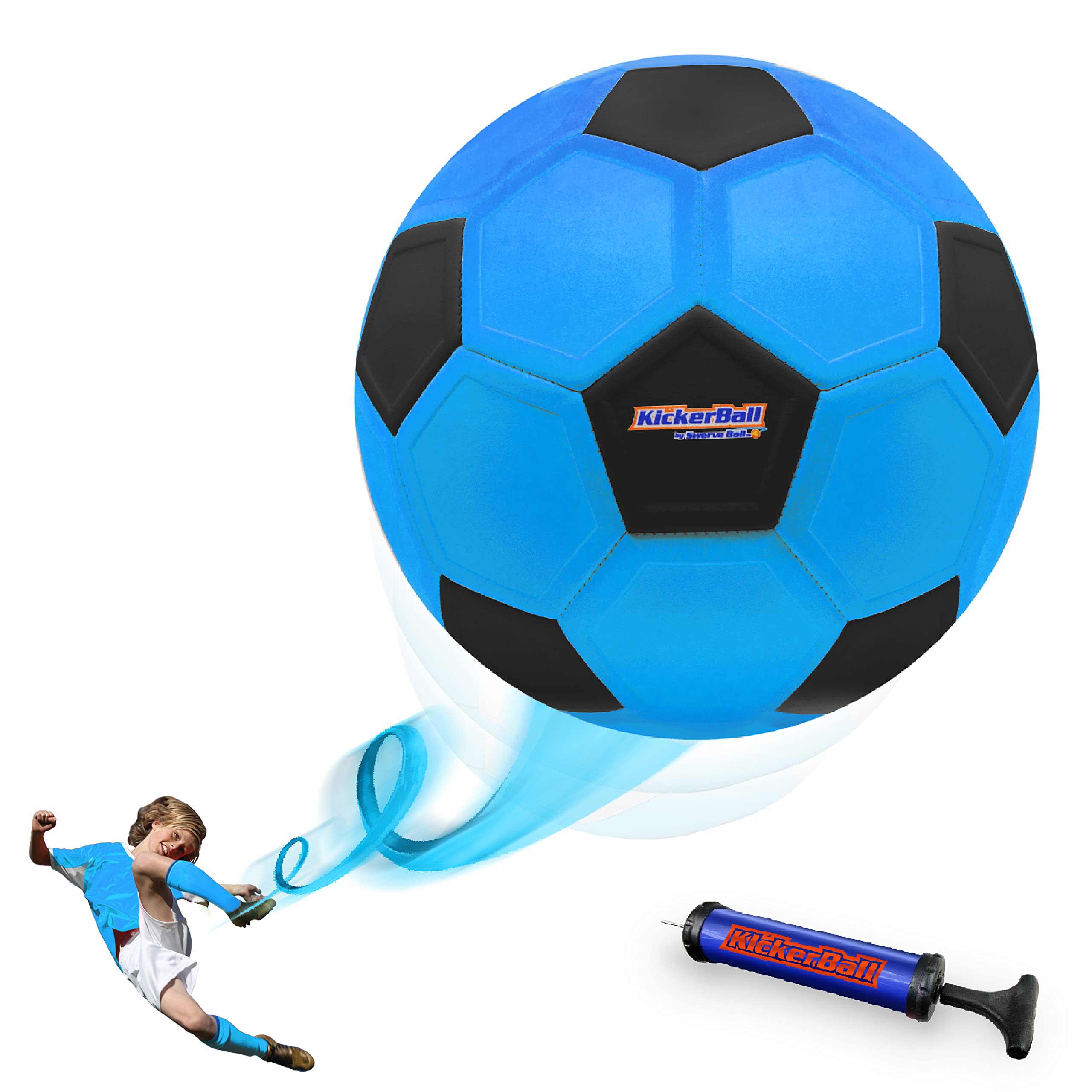 Kickerball curve-swerve ball in action for precise bending shots