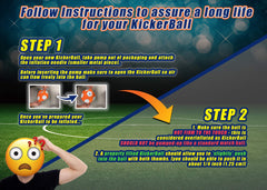 Kickerball comes with pump and setup directions for quick inflation
