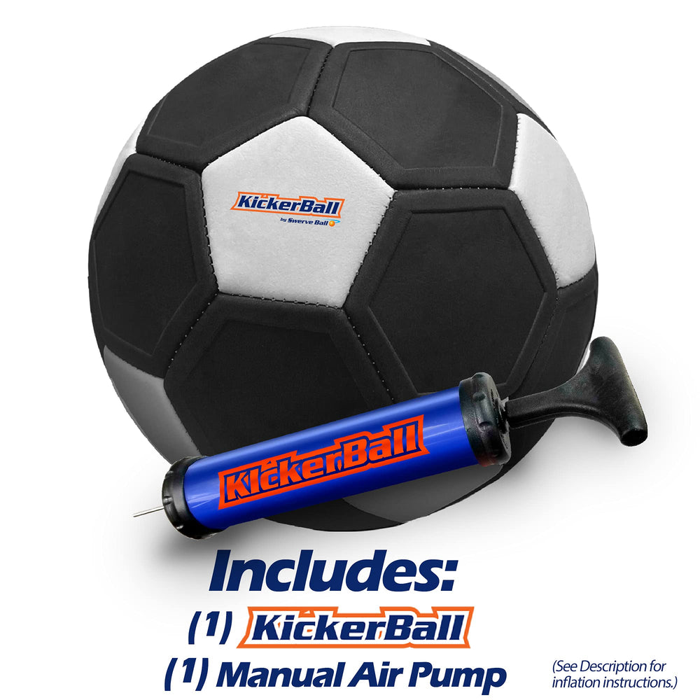 Kickerball size 4 in action during backyard practice.