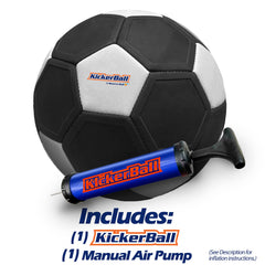 Kickerball size 4 in action during backyard practice.
