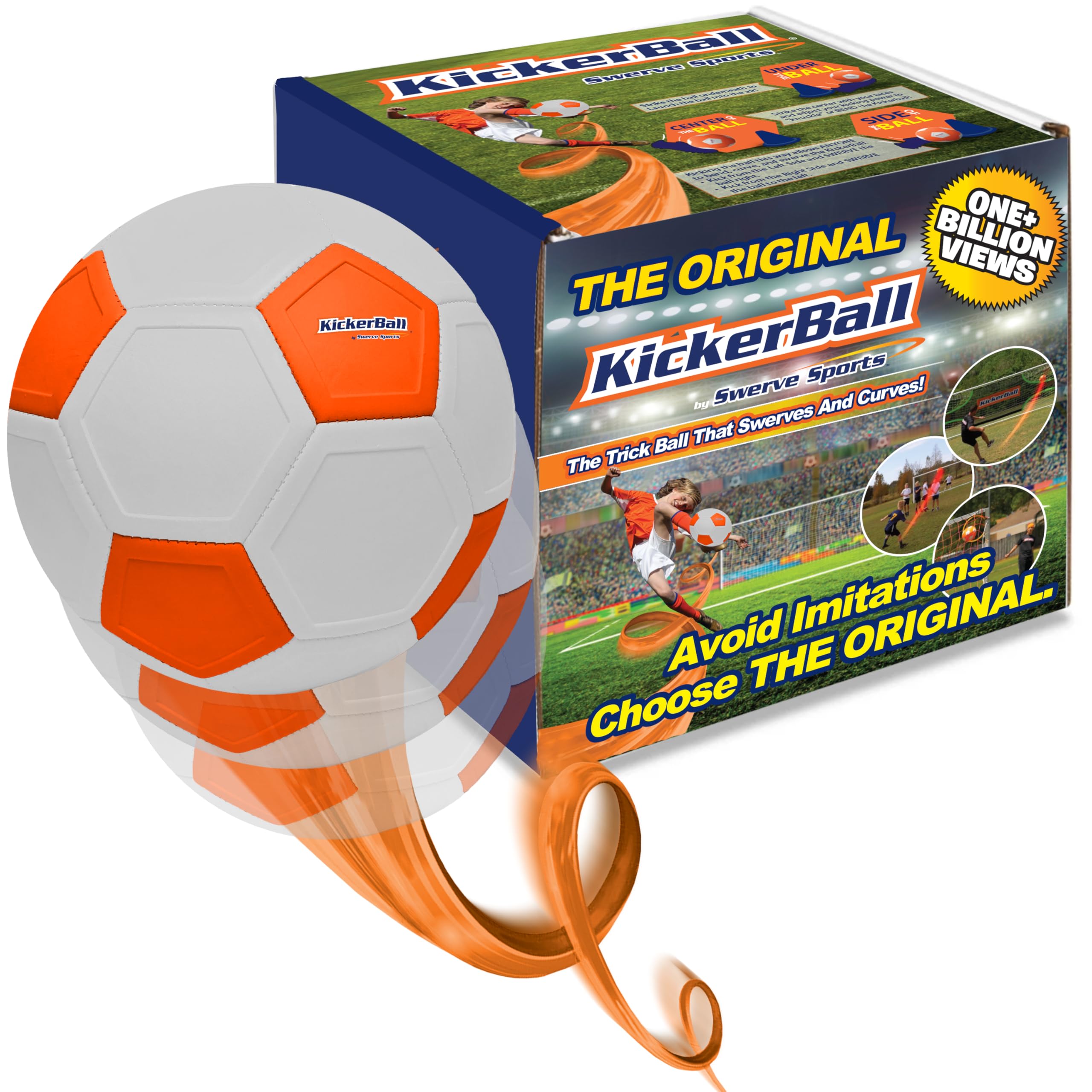 Kickerball Swerve and Curve panels in action for precise ball curve and control.