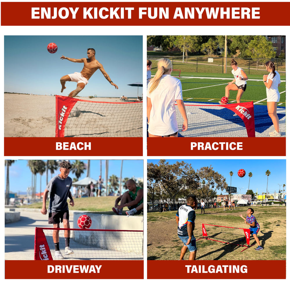 Kickit Soccer Tennis Ball inflation adjustable for surface variety