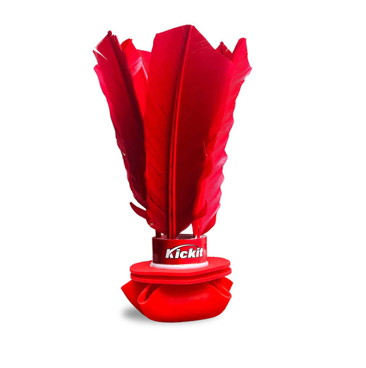 Kickit birdie-trainer red outdoors setup for footwork drills.