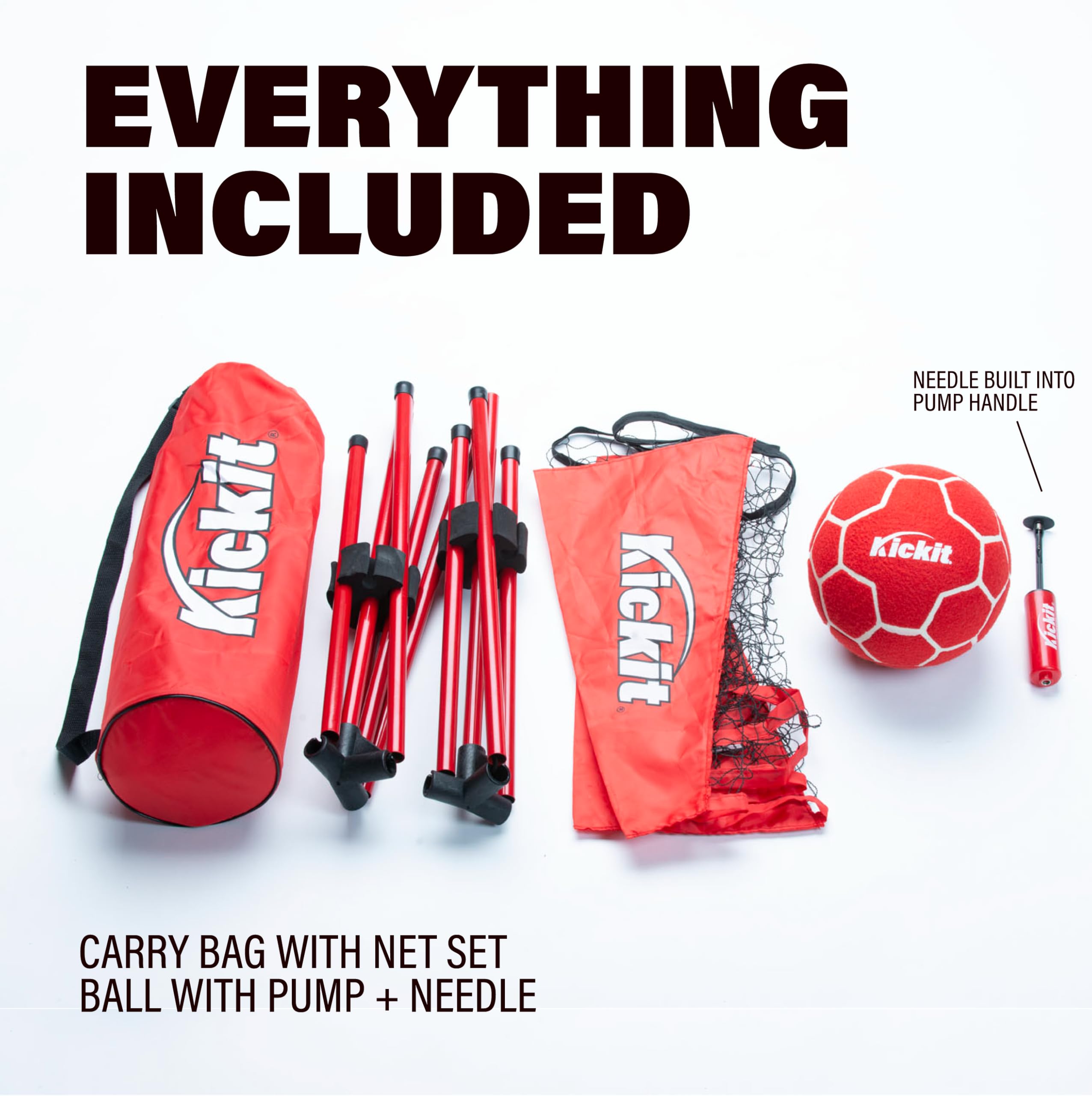 Kickit portable net with rust resistant poles for easy setup anywhere