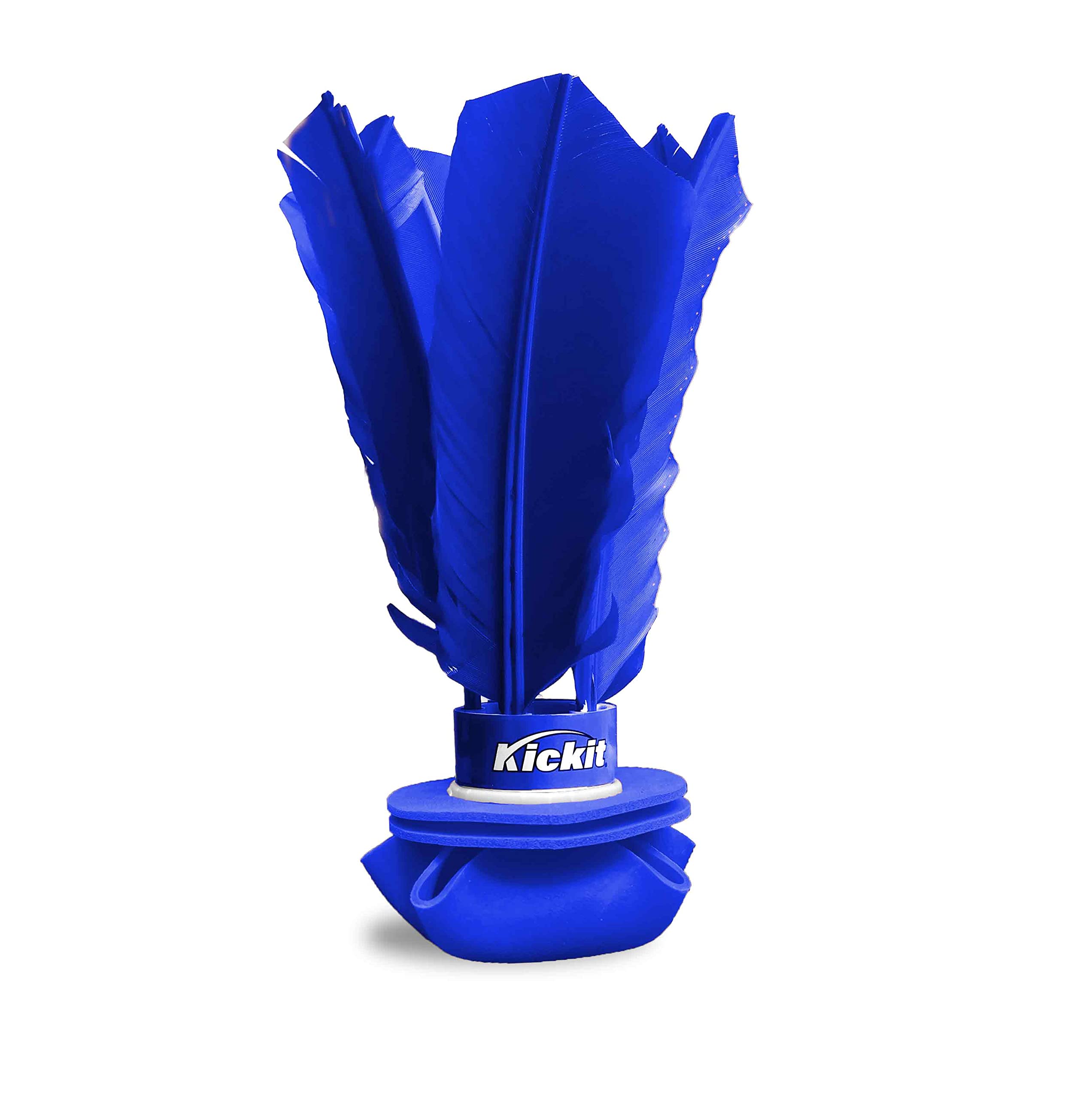 Kickit original birdie blue in flight showing controlled air for kicks