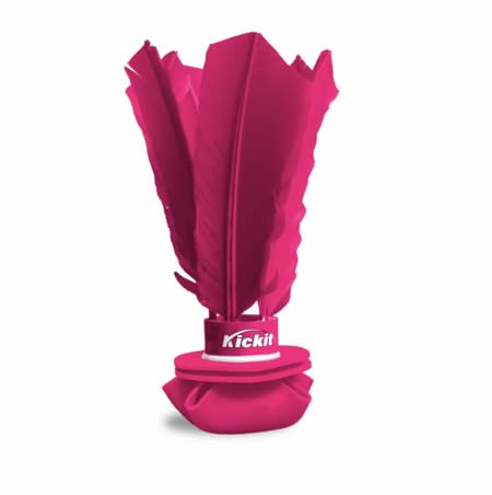 Kickit pink birdie trainer in air enhances footwork and timing during play.