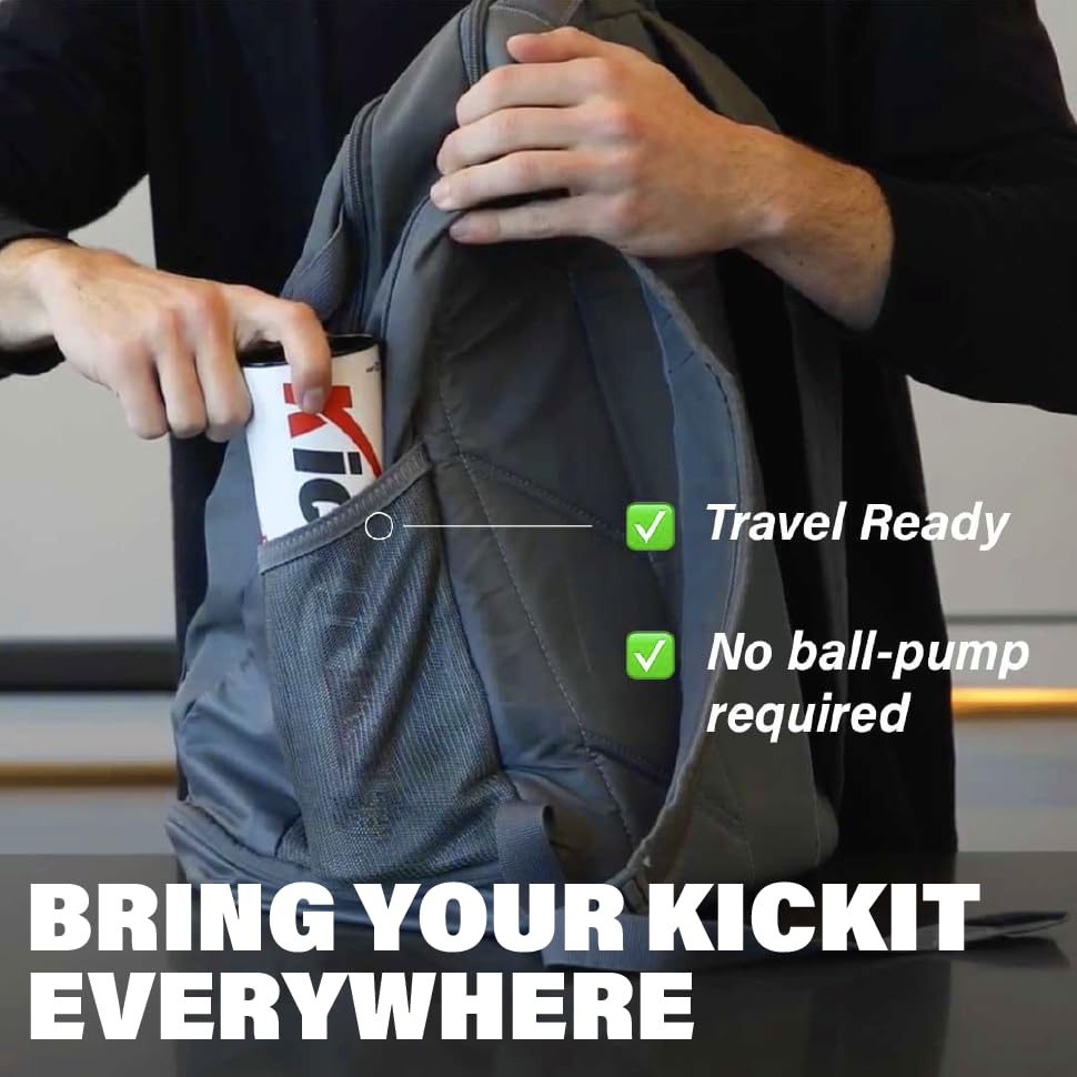 Kickit pink indoor-outdoor setup enables spontaneous games anywhere.