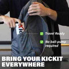Kickit pink indoor-outdoor setup enables spontaneous games anywhere.