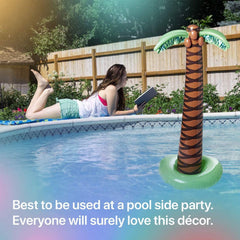 Kicko inflatable palm tree with detailed colorful design for vibrant vibes.