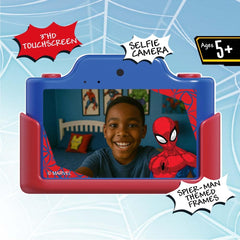 Kidamento Spider-Man camera side view highlighting compact design for young hands