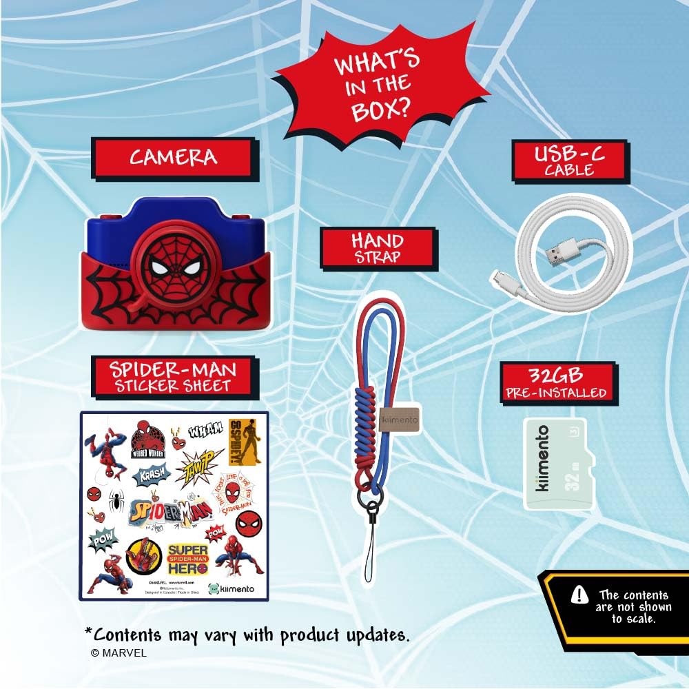 Kidamento Spider-Man camera video recording in action