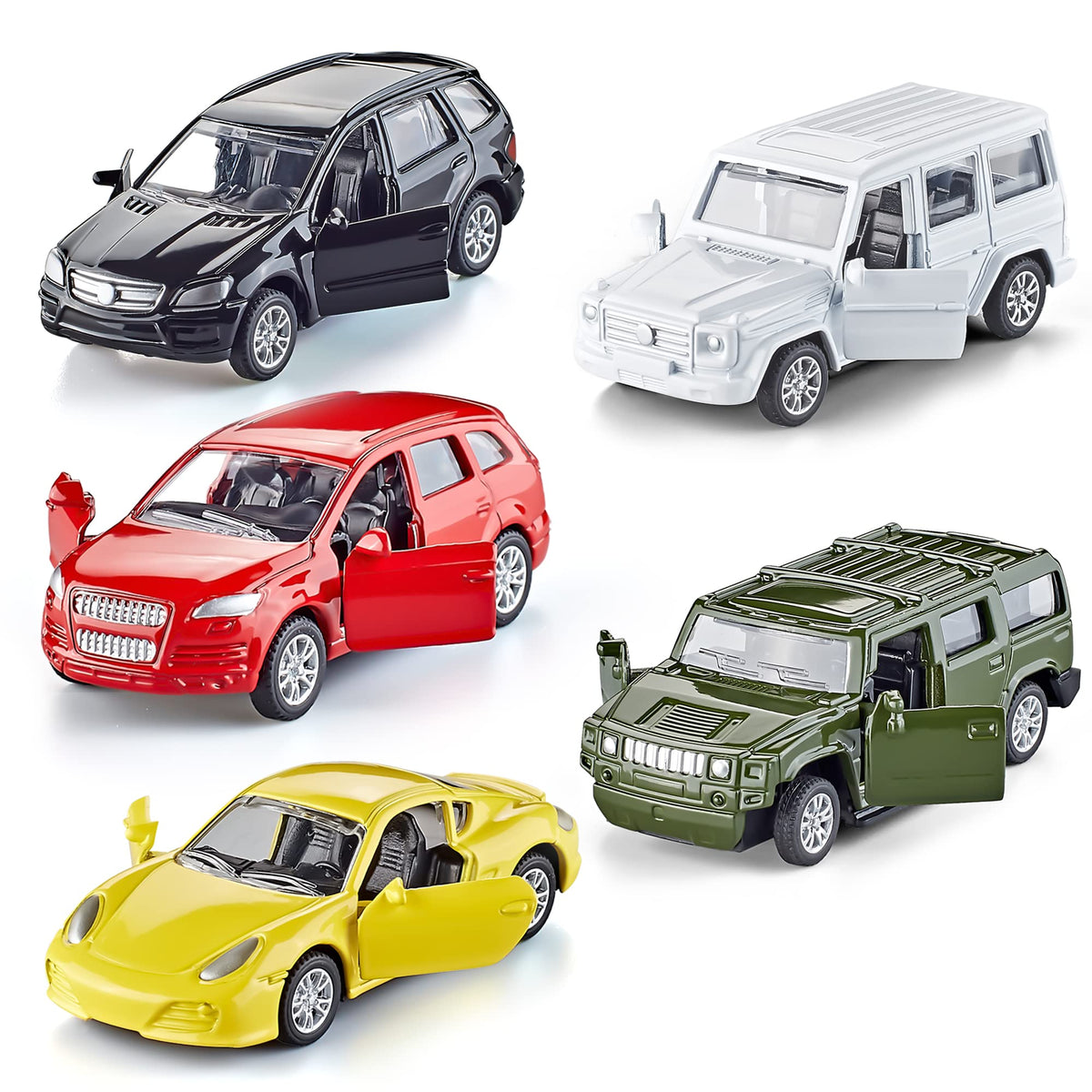 KIDAMI die cast cars set 5 with bright colors for imaginative play and durability.