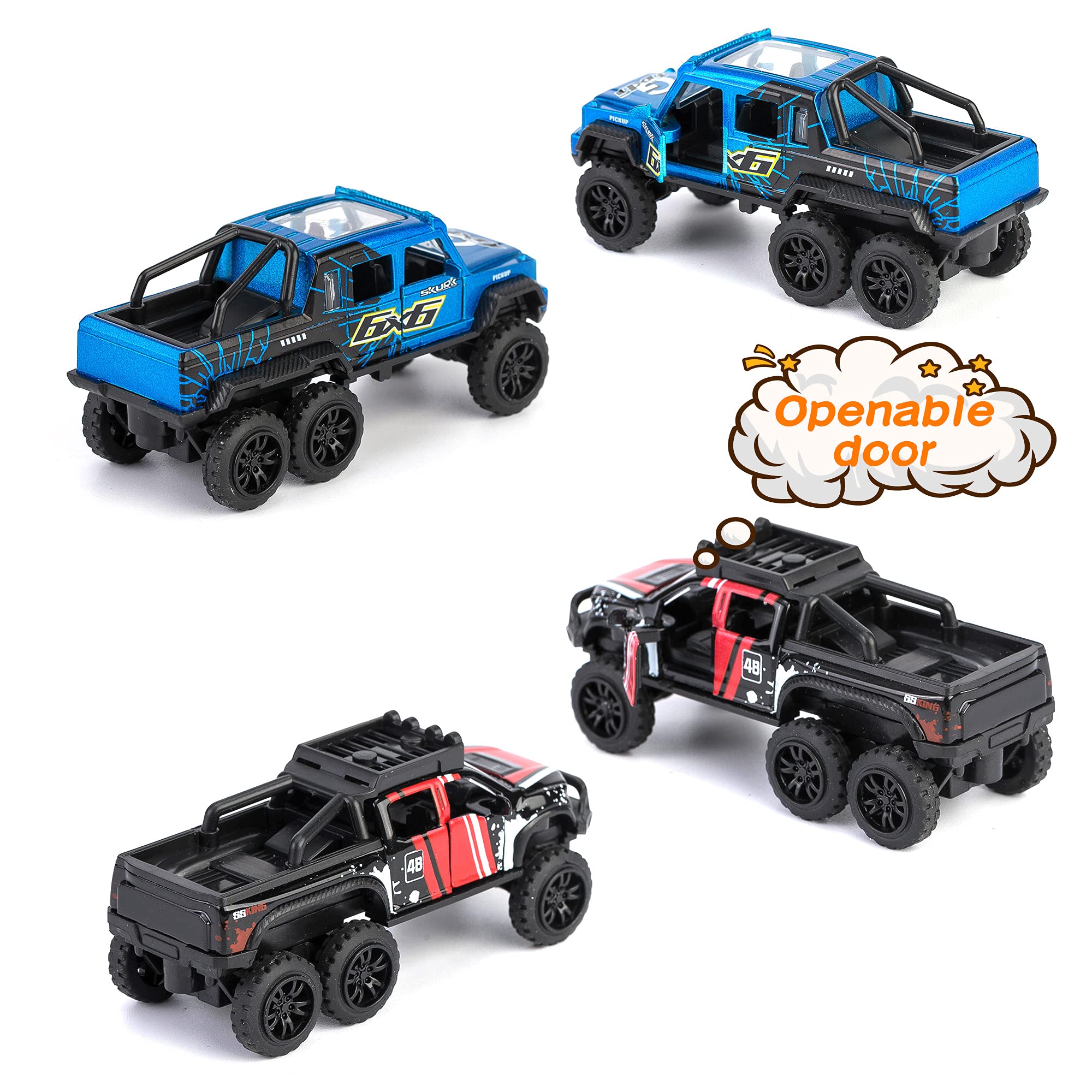 KIDAMI Diecast Trucks open doors inviting interactive play