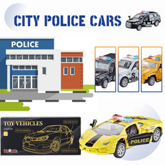 Kidami pull-back action police car demonstrates easy friction-powered motion.