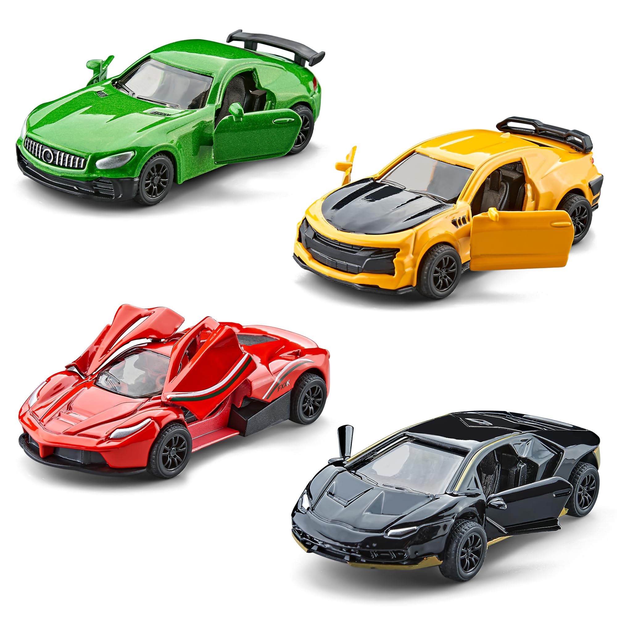 KIDAMI racing cars die-cast set with openable doors sparks imaginative play and fine motor skills.