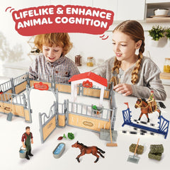 KIDBEST 17-inch stable shows sturdy barn for durable pretend play.