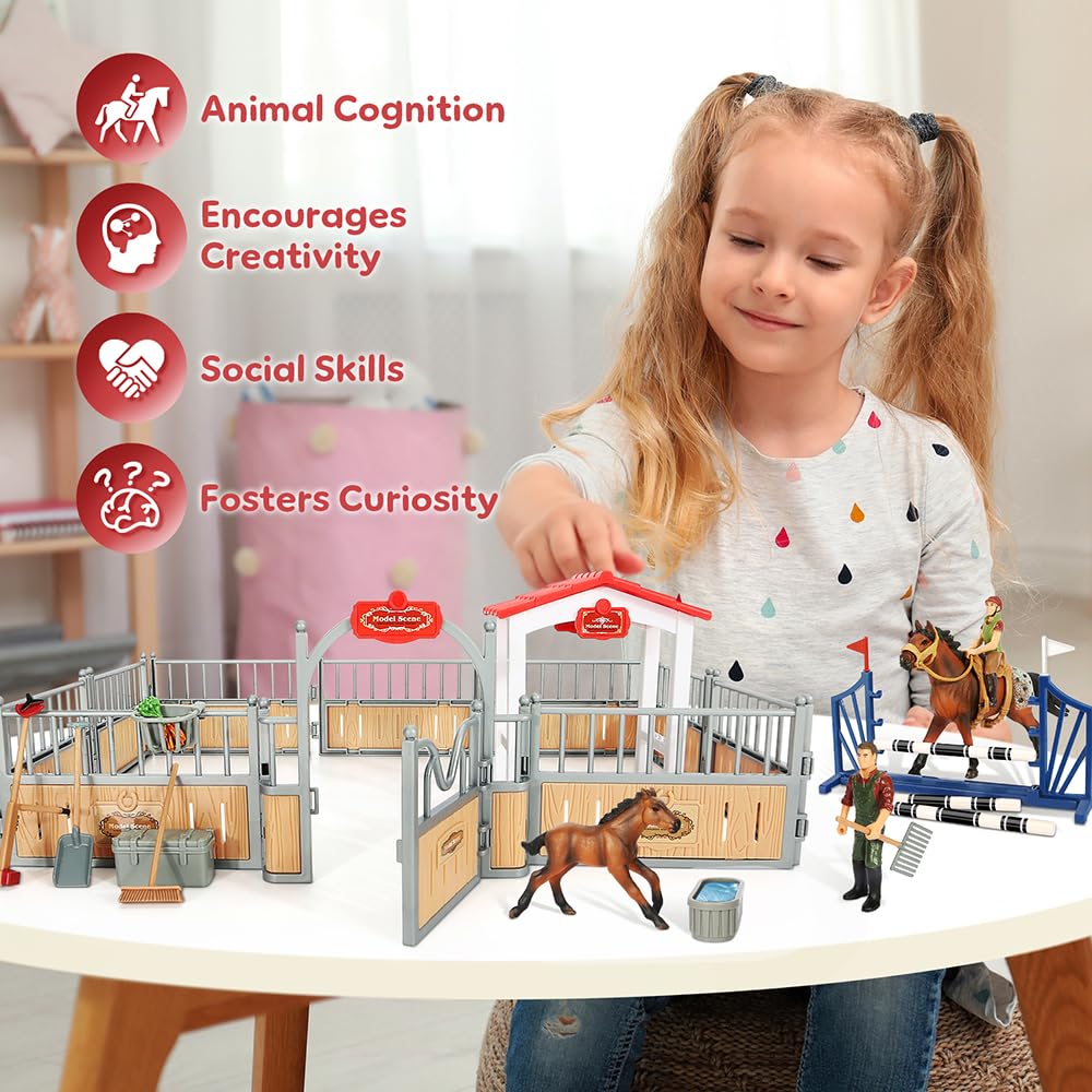 KIDBEST Fences and grooming tools enhance realistic care routines.