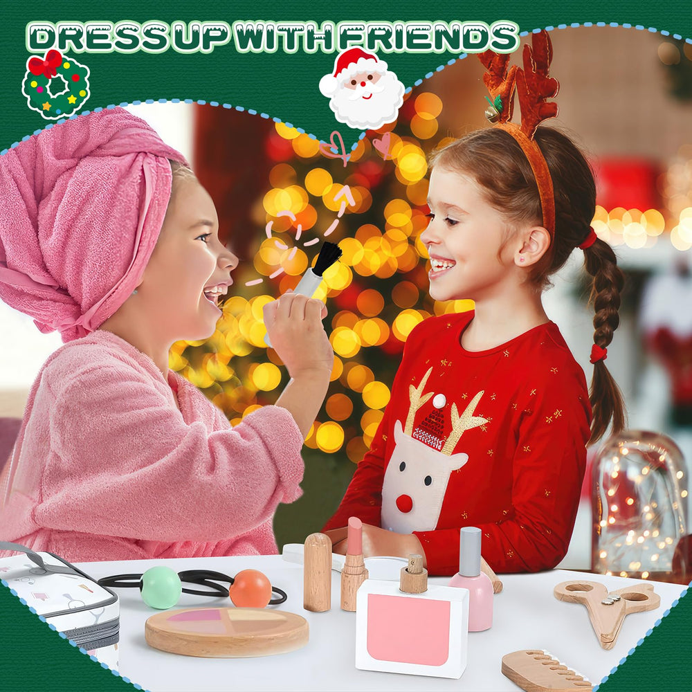 KIDBEST wooden nail salon tools for tiny spa pretend play.