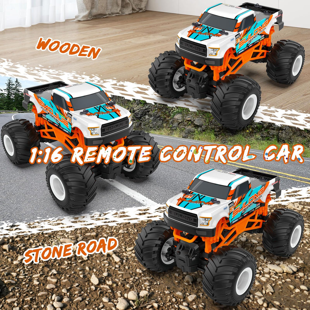 Kidcia RC Monster Truck with 2.4GHz controller enabling stable, long-range play.