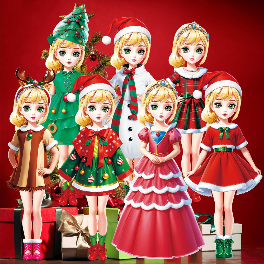 Kidcraft display stand keeps outfits ready for table or shelf display.
