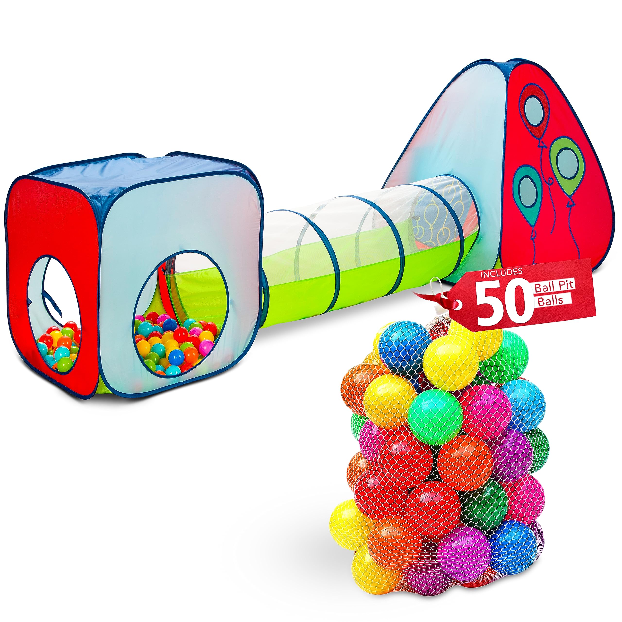 Kiddey 3-in-1 pop-up tent with crawl tunnel for imaginative indoor play.