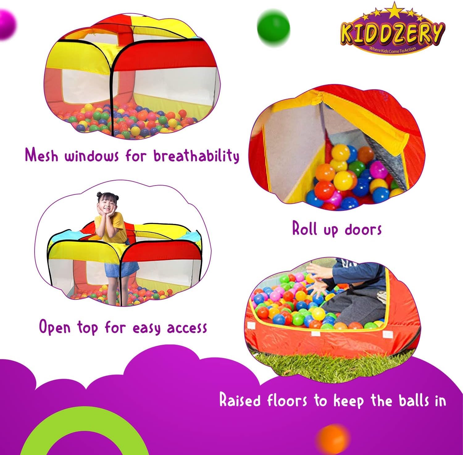 Kiddey ball pit folds into a compact zipped storage bag after use