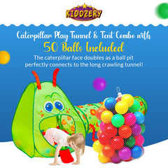 Kiddey caterpillar tent entrance scene for imaginative play and hideouts.