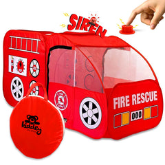Kiddey Fire Truck Tent room-to-play design encourages big adventures.