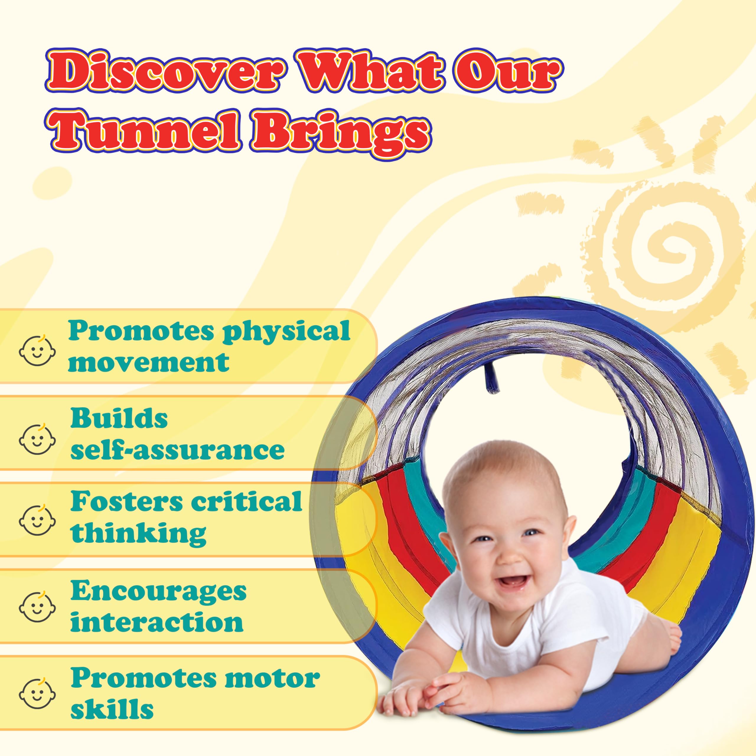Kiddey tunnel features breathable mesh panels for better airflow.