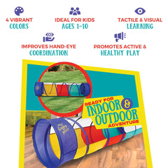 Kiddey Play Tunnel soft padded interior protects knees during crawls