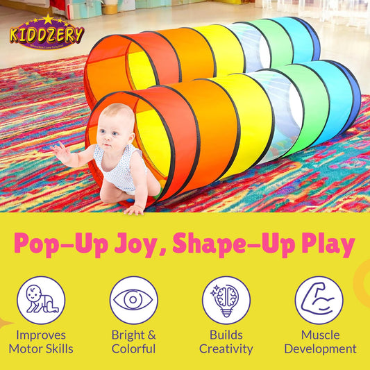 Kiddey pop-up tunnel setup is quick and easy to fold for storage.