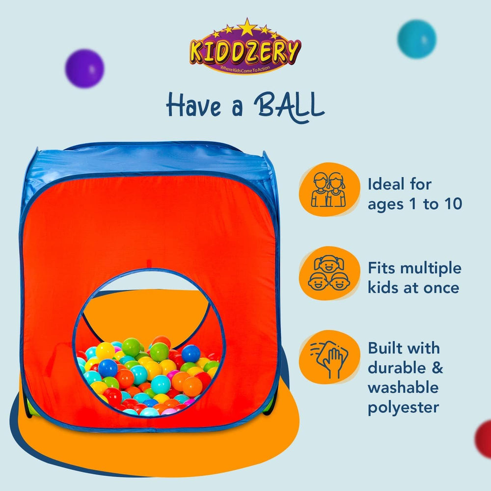 Kiddey pop-up tent and tunnel offers quick setup for indoor or outdoor fun.