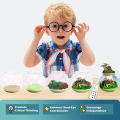 Kiddgroo moss and magic sand terrarium adds realistic texture.