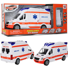 Kiddie Play ambulance is a 1:16 scale for compatible play sets.