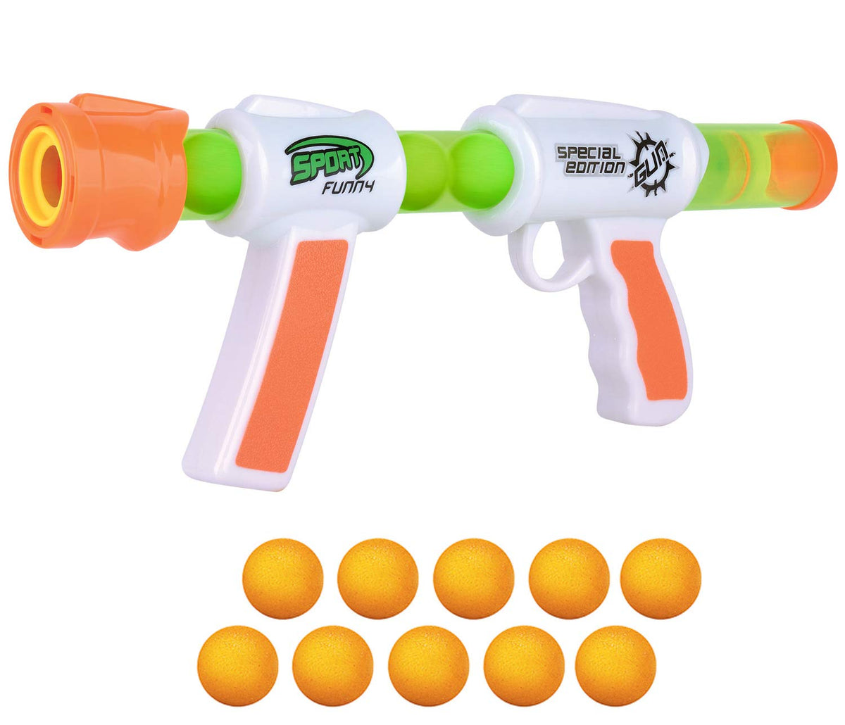 Kiddie Play Atomic Power Popper Gun, ready to shoot for outdoor play.
