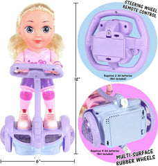 Kiddie Play doll-set-360-rotation, smooth 360-degree spins for fun races.