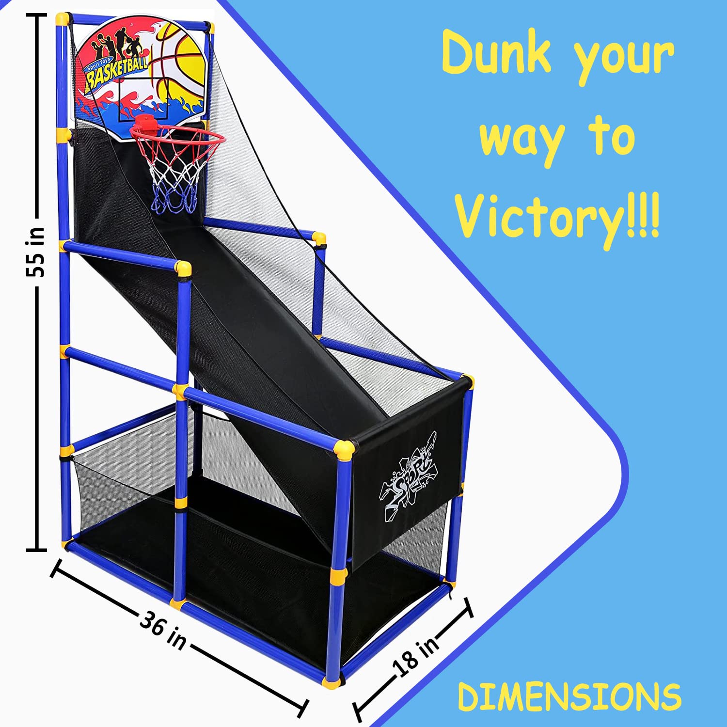 Kiddie Play tool-free snap-together assembly enables fast setup.