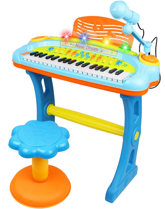 Kiddie Play keyboard with microphone for interactive singing and play.